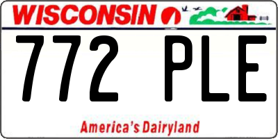 WI license plate 772PLE