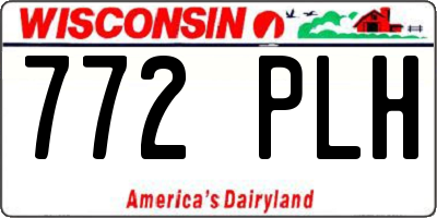 WI license plate 772PLH