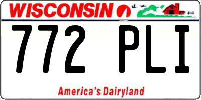 WI license plate 772PLI