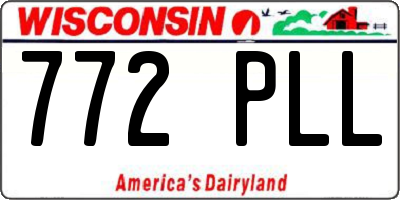 WI license plate 772PLL