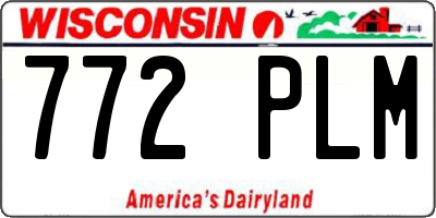 WI license plate 772PLM