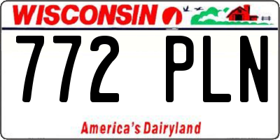 WI license plate 772PLN