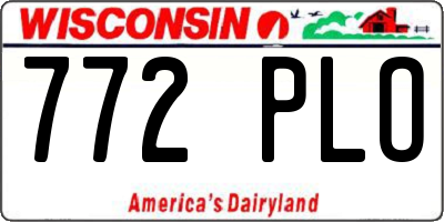 WI license plate 772PLO