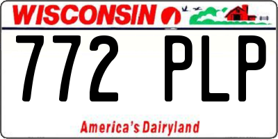 WI license plate 772PLP