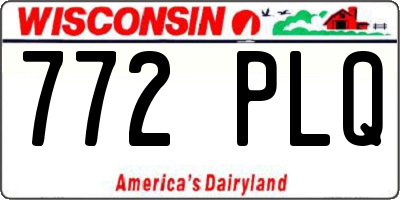 WI license plate 772PLQ