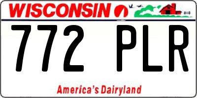 WI license plate 772PLR