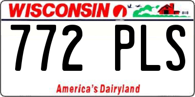 WI license plate 772PLS