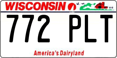 WI license plate 772PLT