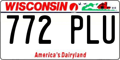 WI license plate 772PLU