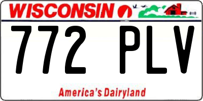 WI license plate 772PLV