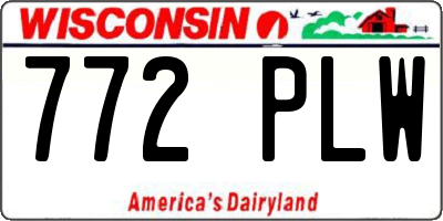 WI license plate 772PLW