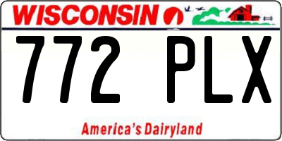 WI license plate 772PLX