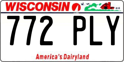 WI license plate 772PLY