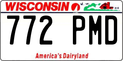 WI license plate 772PMD