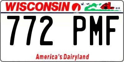 WI license plate 772PMF