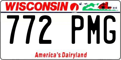 WI license plate 772PMG