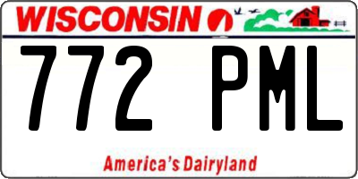 WI license plate 772PML