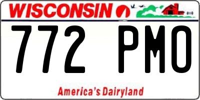 WI license plate 772PMO