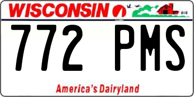 WI license plate 772PMS