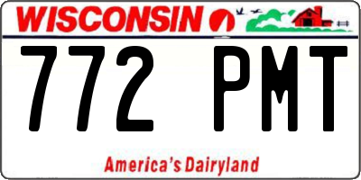 WI license plate 772PMT