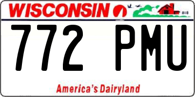 WI license plate 772PMU