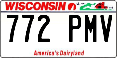 WI license plate 772PMV