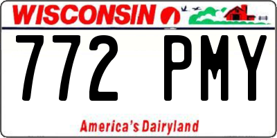 WI license plate 772PMY