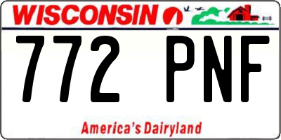 WI license plate 772PNF