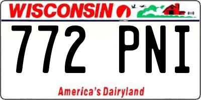 WI license plate 772PNI