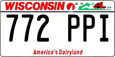 WI license plate 772PPI