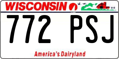 WI license plate 772PSJ
