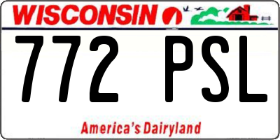 WI license plate 772PSL