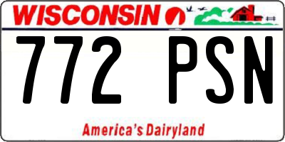 WI license plate 772PSN