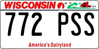 WI license plate 772PSS