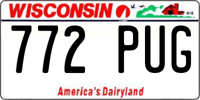 WI license plate 772PUG