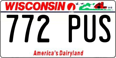 WI license plate 772PUS