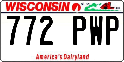 WI license plate 772PWP