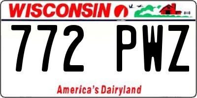 WI license plate 772PWZ