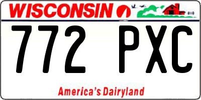 WI license plate 772PXC