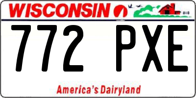 WI license plate 772PXE