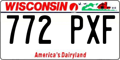 WI license plate 772PXF