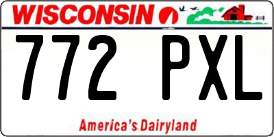 WI license plate 772PXL