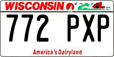 WI license plate 772PXP