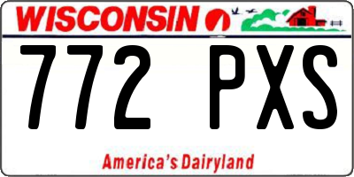 WI license plate 772PXS