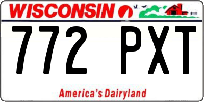 WI license plate 772PXT