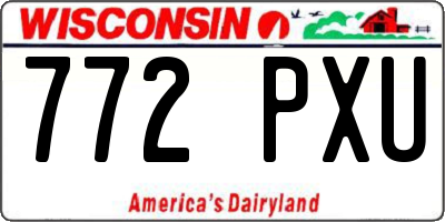 WI license plate 772PXU