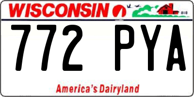 WI license plate 772PYA