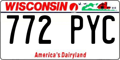 WI license plate 772PYC