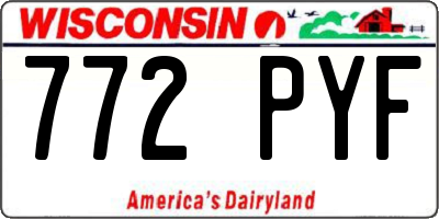 WI license plate 772PYF