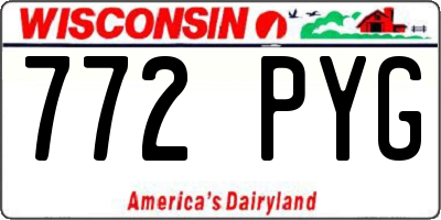 WI license plate 772PYG